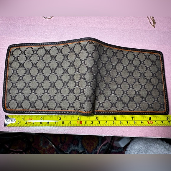 CELINE Macadam Canvas Leather Bifold Wallet Purse Men - Picture 4 of 16